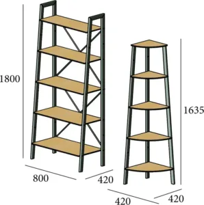 Стеллаж угол 5 полок