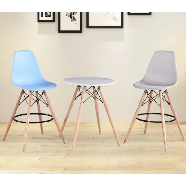 Стул барный Тауэр Вуд высокий белый Стул барный хокер