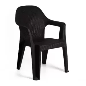 Стул пластиковый ротанг Мили черный Стул пластиковый для сада