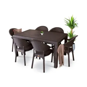 Стол пластиковый под ротанг 70*100 Лори Стол пластиковый под ротанг