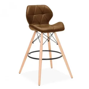 Стул высокий со спинкой Стар коричневый Высокий стул со спинкой коричневый