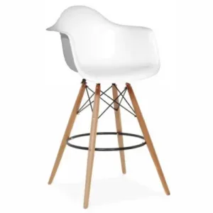 Стул высокий барный белый Тауэр Вуд Eames Стул высокий барный белый Тауэр Вуд Eames