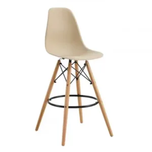 Стул барный Тауэр Вуд высокий бежевый Барные стулья купить в стиле лофт