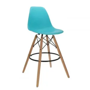 Стул барный Тауэр Вуд высокий голубой Стул высокий хокер голубой