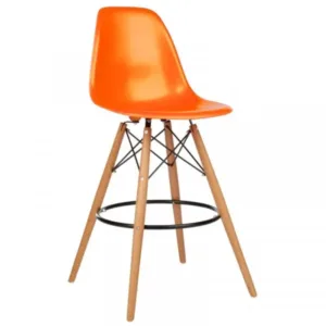 Стул барный Тауэр Вуд высокий оранжевый Стул барный оранжевый для бара