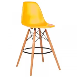 Стул барный Тауэр Вуд высокий желтый Стул хокер Таур Вуд желтый