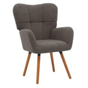 Мягкое кресло ткань букле тедди серая Флор Мягкое кресло для дома