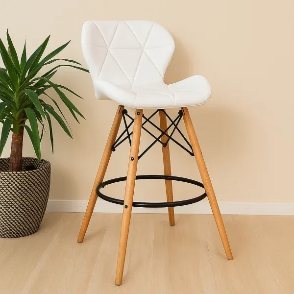 Стул барный со спинкой белый Стар Стул барный со спинкой белый