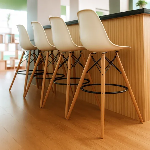 Стул барный Тауэр Вуд высокий белый Стул высокий белый